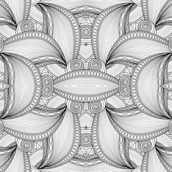 흑백 원활한 민족 패턴 — 스톡 벡터