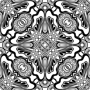 Çiçek motifli tek renkli Seamless Modeli