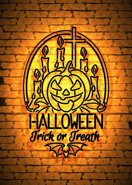 Boldog Halloween képeslap sablont — Stock Vector