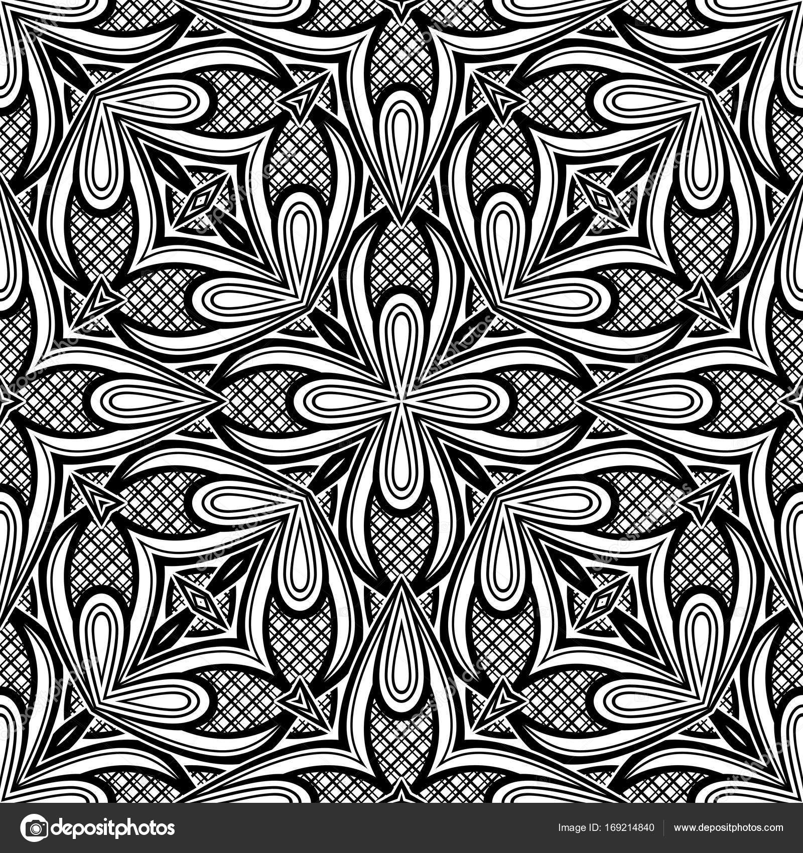 Monochromatyczne wz³r z motywami kwiatowymi — Grafika wektorowa TÅo kafelka Kalejdoskop Pod presjÄ
drukowanie szablon³w Wektor ilustracja kontur Sztuka stylu etnicznym — Wektor od Krivoruchko