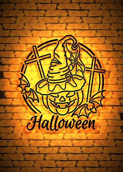 Plantilla de tarjeta de felicitación feliz Halloween — Vector de stock