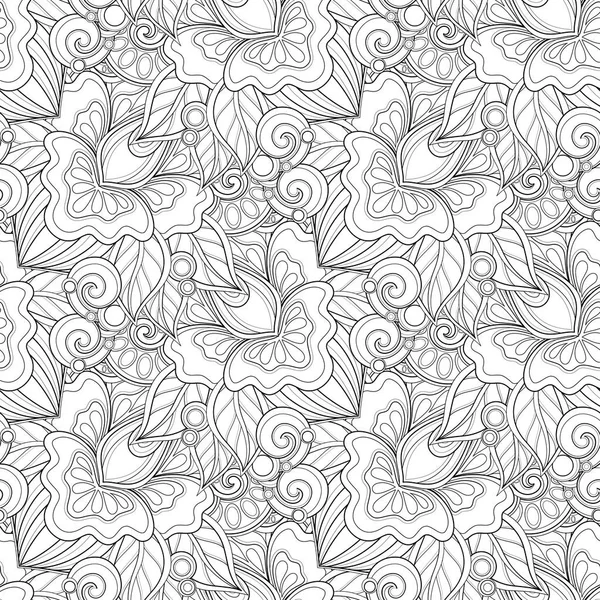 Naadloze patroon met bloemmotieven — Stockvector