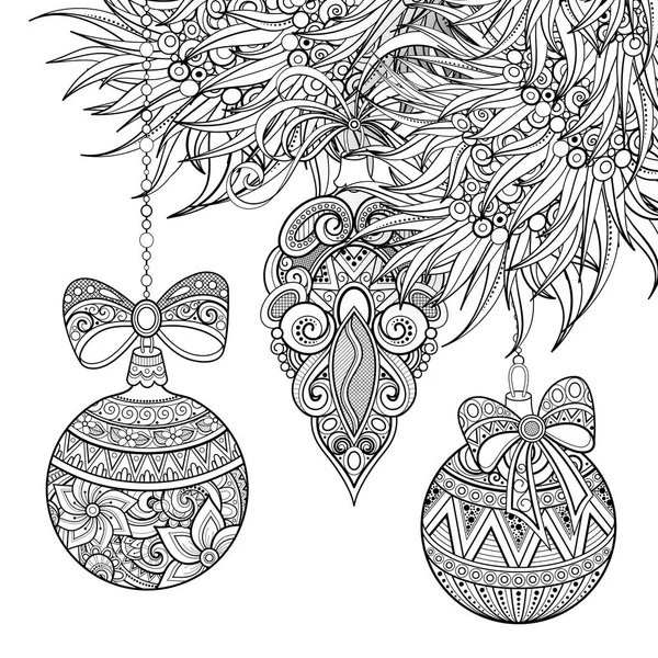 Monocromo Feliz Navidad Ilustración — Archivo Imágenes Vectoriales