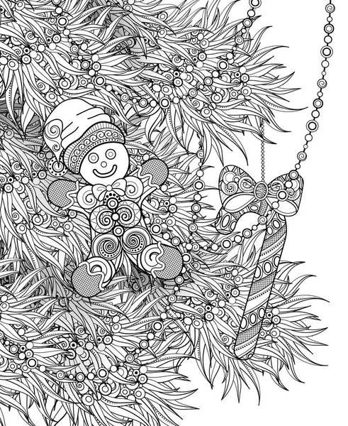 Monocromo Feliz Navidad Ilustración — Vector de stock