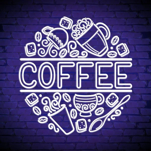 Kahve evi Singboard şablonu — Stok Vektör
