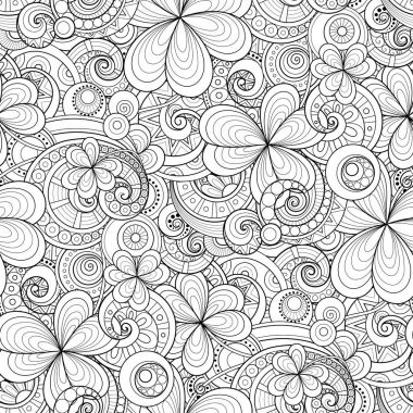 Tek renkli Doodle St Patrick's günü Seamless Modeli