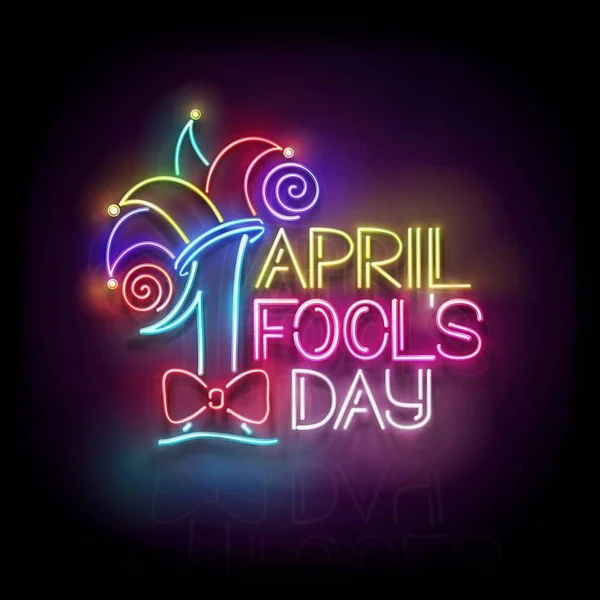 April Fool's Day için tebrik kartı şablonu — Stok Vektör