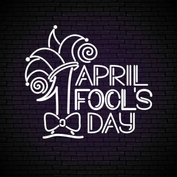 April Fool's Day için tebrik kartı şablonu Doodle stili — Stok Vektör