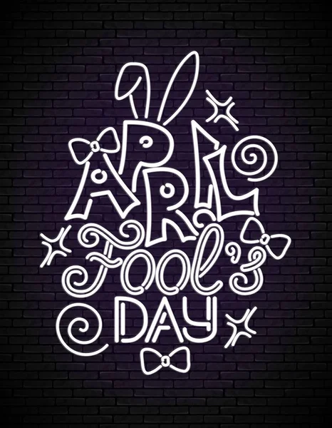 April Fool's Day için tebrik kartı şablonu Doodle — Stok Vektör