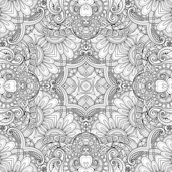 Monochrome Seamless Pattern Tribal Ornament Vector Illustration — Stock Vector