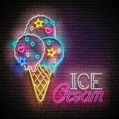 Dondurmalı Vintage Parlak Poster Konide Dondurma Topları, Şekerler 