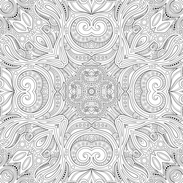 Fekete-fehér Seamless Pattern a mozaik motívum — Stock Vector