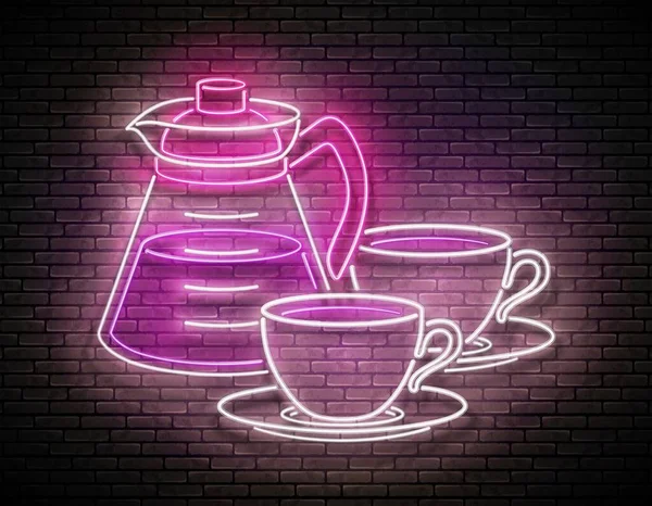 Kahve Kabı Fincanlı Klasik Parıltı Panosu Cafe Label Sabah Çkisi — Stok Vektör