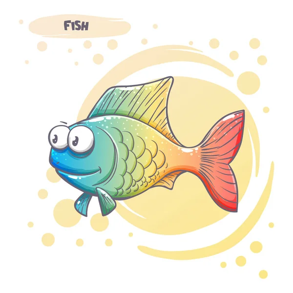 Drawn Cartoon Fish — Stock Vector