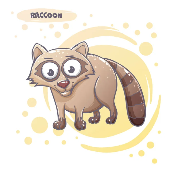 Drawn Cartoon Raccoon — Stock Vector