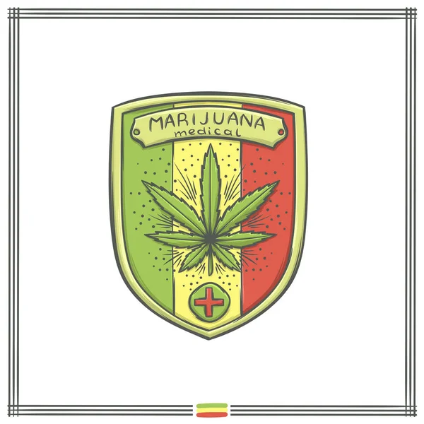 Logo de marihuana médica Cinco — Vector de stock