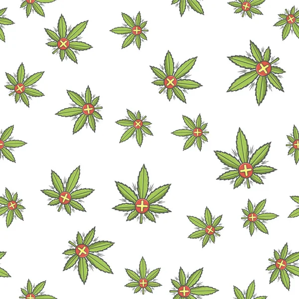 Bezešvých textur lékařské marihuany tři — Stockový vektor