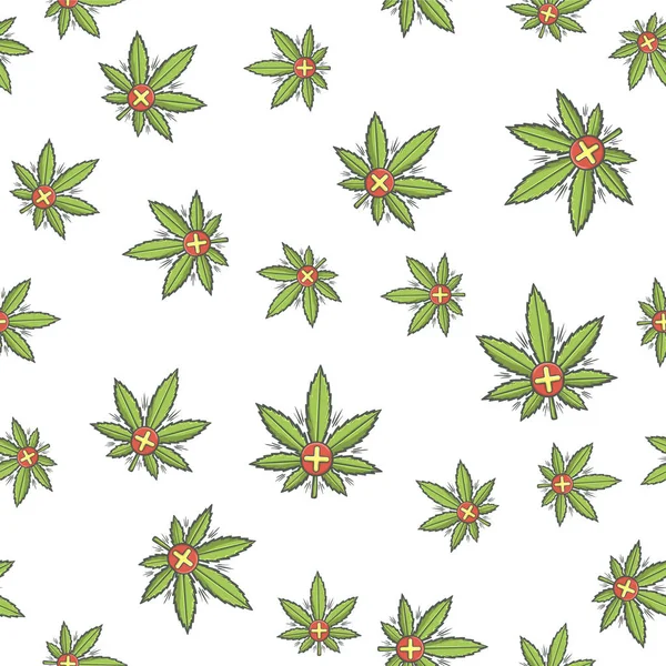 Textura inconsútil Marihuana médica Tres — Vector de stock