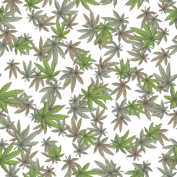 Bezešvých textur marihuana čtyři — Stockový vektor