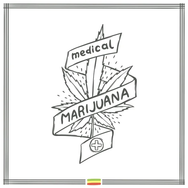 Medicinsk Marijuana Logo svart åtta — Stock vektor