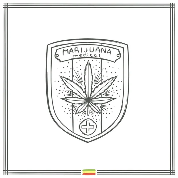 Medical Marijuana Logo Black Five — Stock Vector