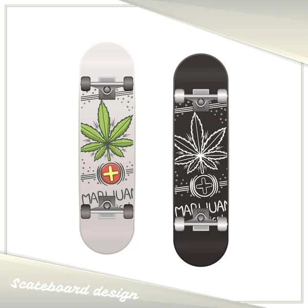 Lékařské marihuany Skateboard sedm — Stockový vektor