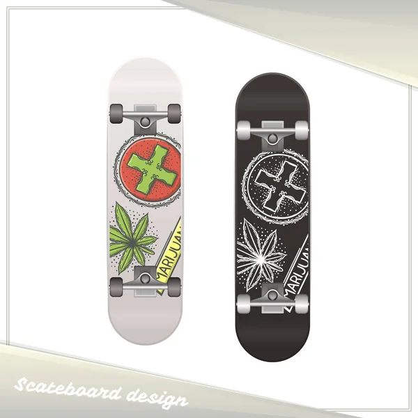 Medical Marijuana Skateboard Tre — Vettoriale Stock