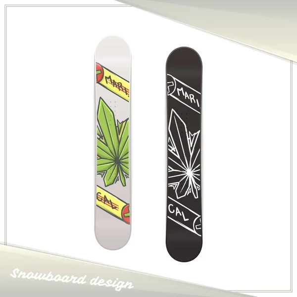 Medicinsk Marijuana Snowboard en — Stock vektor