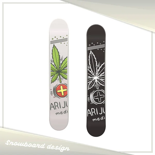 Marihuana medicinal Snowboard Seven — Vector de stock