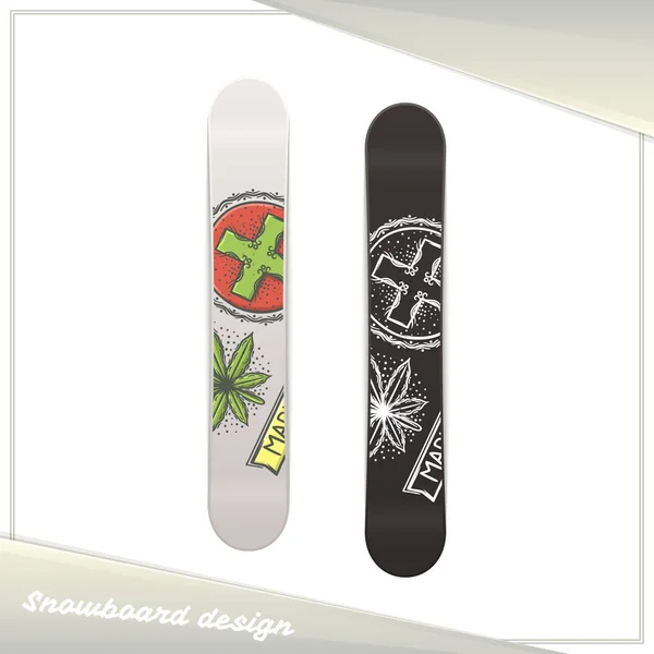 Marijuana medica Snowboard Tre — Vettoriale Stock