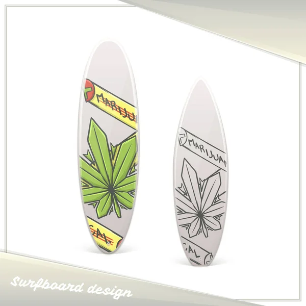 Medische marihuana Surfboard One — Stockvector