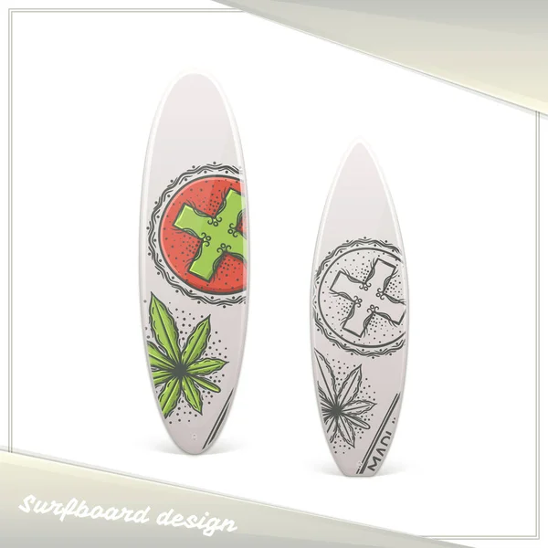 Medische marihuana Surfboard drie — Stockvector