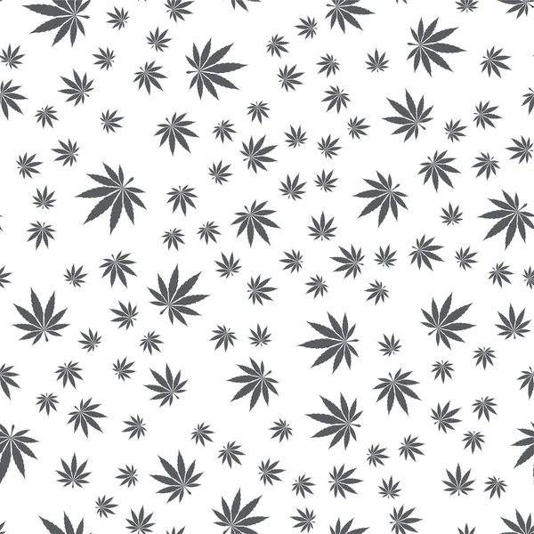 Texture sans couture Marijuana Noir — Image vectorielle