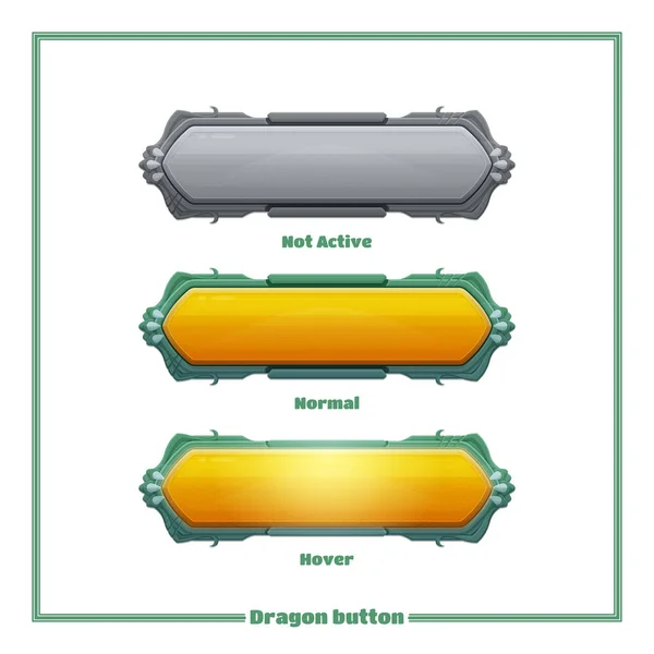 Ensemble de boutons Dragon — Image vectorielle
