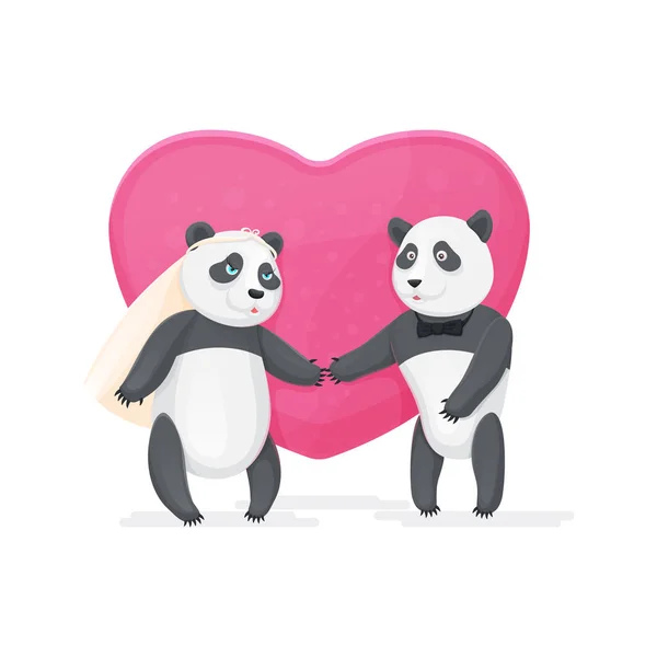 Couple amoureux Pandas Illustrations De Stock Libres De Droits