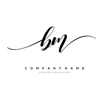 Bm ilk el yazısı logo vektörü.