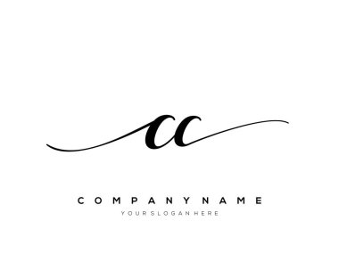 CC İlk el yazısı logo vektörü.