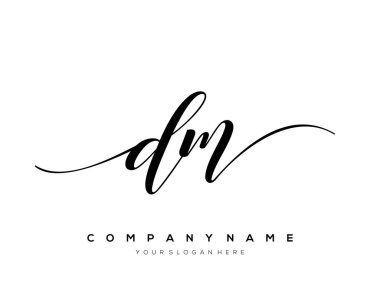 DM İlk el yazısı logo vektörü.
