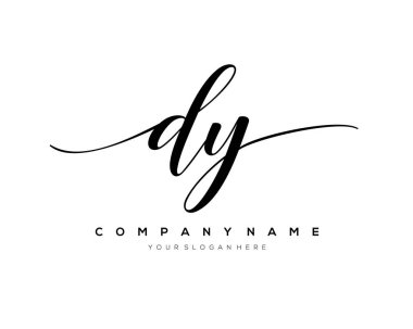 DY Başlangıç el yazısı logo vektörü.