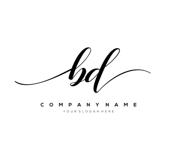 BD initial handwriting logo vector.