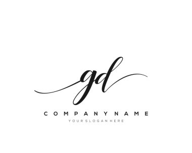 GD İlk el yazısı logo vektörü.