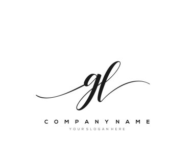 GL İlk el yazısı logo vektörü.