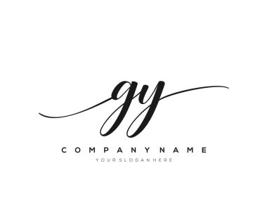 GY İlk el yazısı logo vektörü.