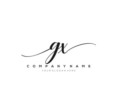 GX İlk el yazısı logo vektörü.