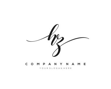 HZ İlk el yazısı logo vektörü.