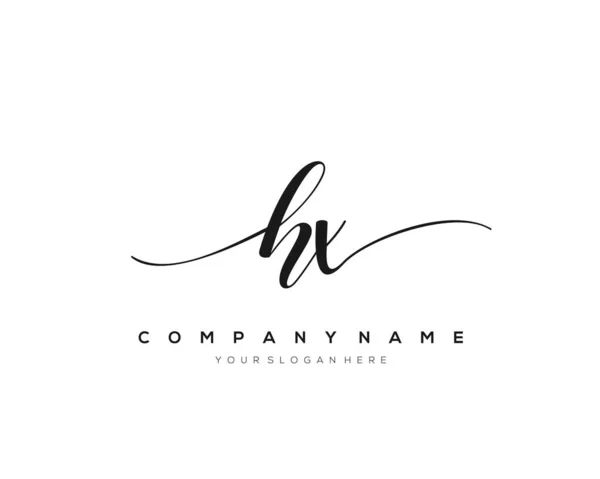 HX initial handwriting logo vector.