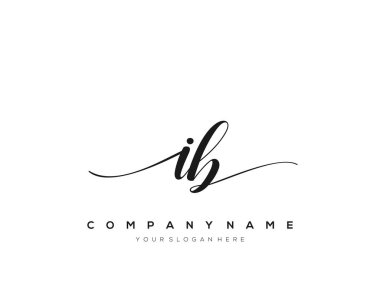 IB İlk el yazısı logo vektörü.