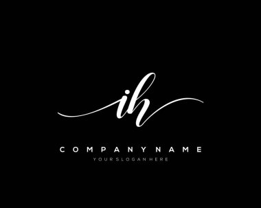 IH İlk el yazısı logo vektörü.