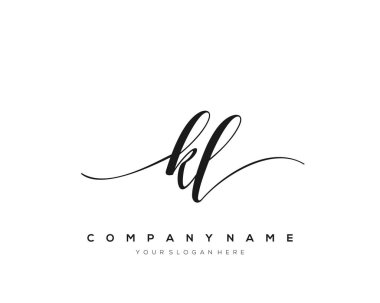 KL İlk el yazısı logo vektörü.