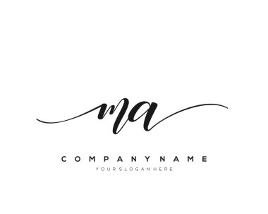 MA Başlangıç el yazısı logo vektörü.